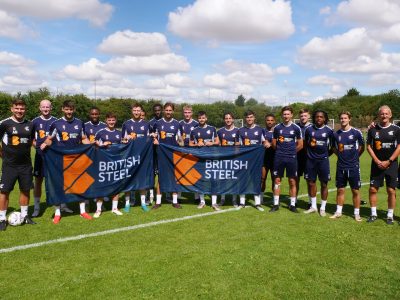 Scunthorpe United in British Steel sponsored shirts