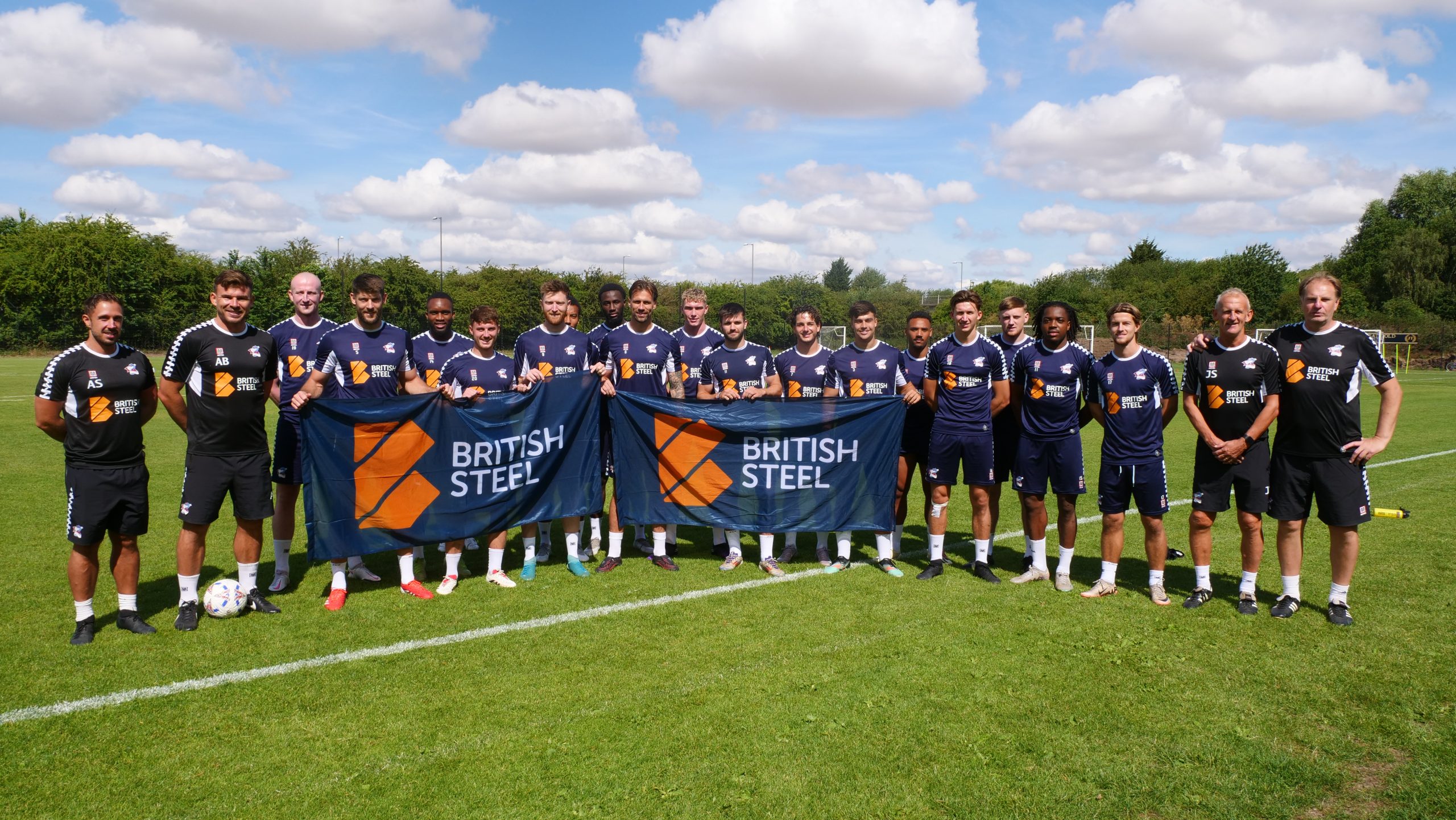 Scunthorpe United in British Steel sponsored shirts