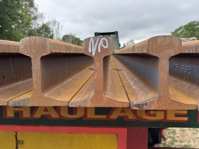 Rail being delivered to heritage railway